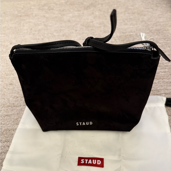 STAUD Black Suede Ace Pickle Ball Paddle Crossbody Bag - Picture 3 of 8